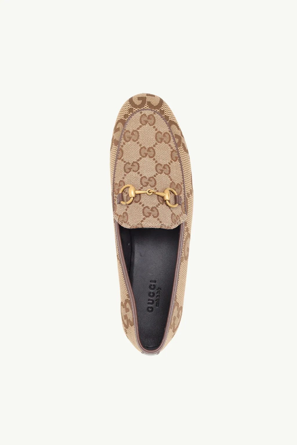 GUCCI Women Maxi GG Jordaan Loafers in Camel/Ebony Canvas 3