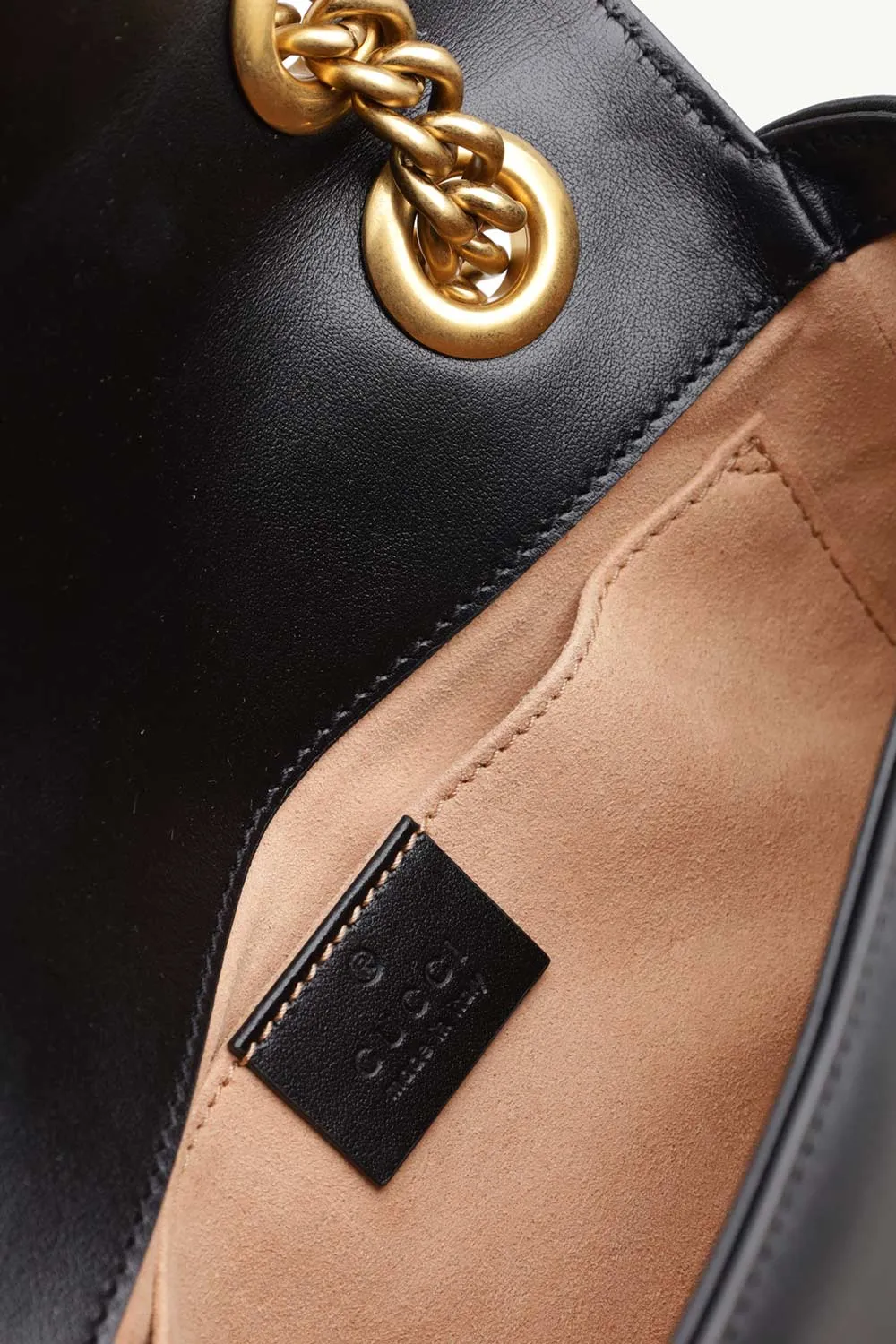 GUCCI Mini GG Marmont Flap Shoulder Bag in Black GHW 3