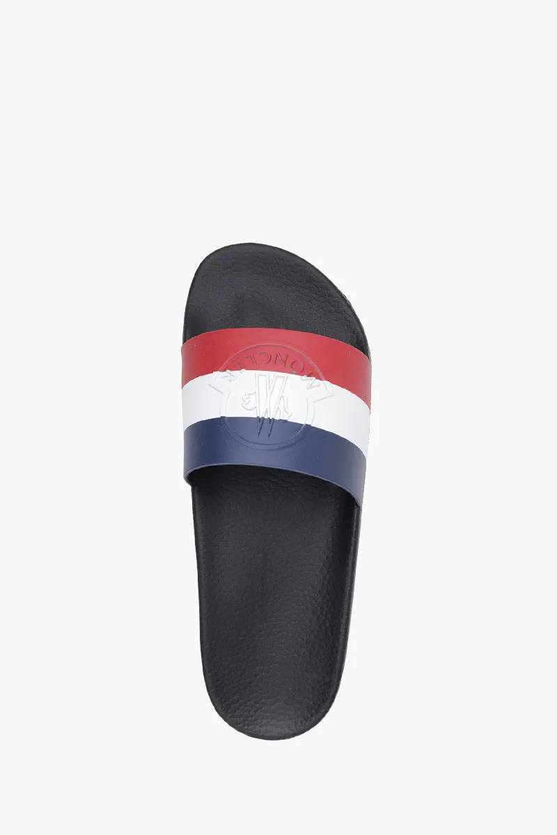 MONCLER Men Basile Logo Embossed Slides in Black 3