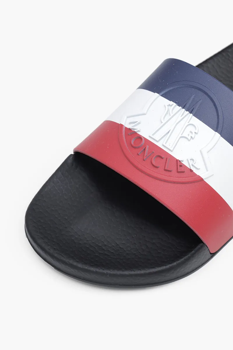 MONCLER Men Basile Logo Embossed Slides in Black 4