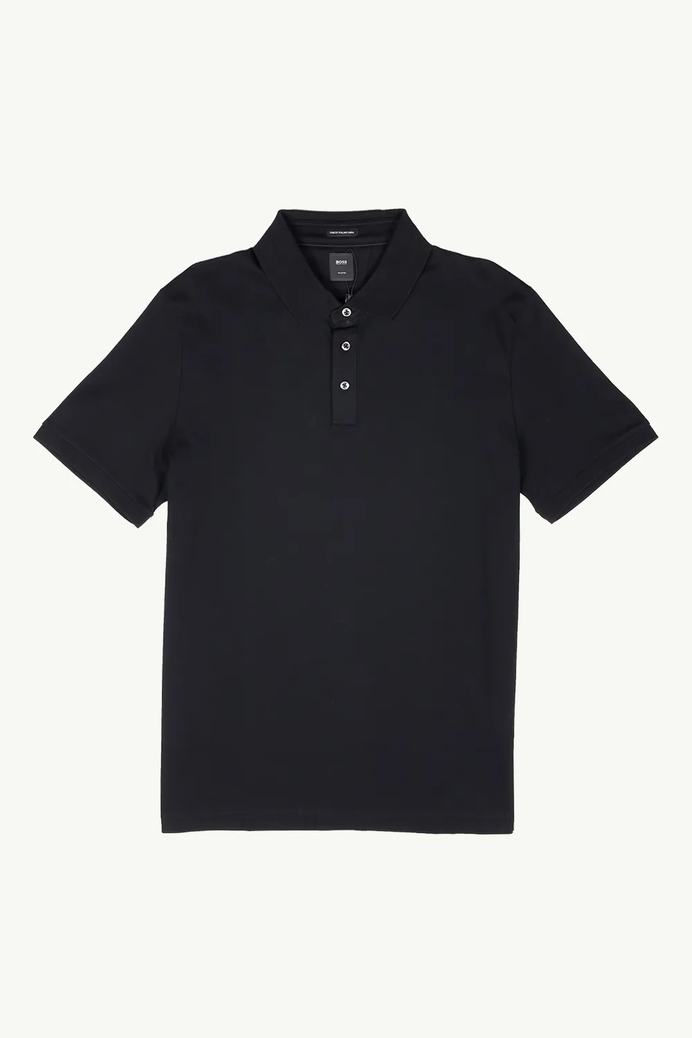 HUGO BOSS Men Regular Fit Polo Shirt in Black Italian Interlock Cotton 0