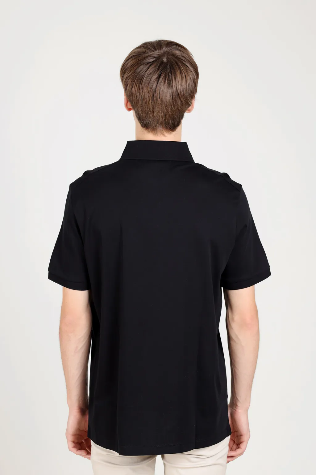 HUGO BOSS Men Regular Fit Polo Shirt in Black Italian Interlock Cotton 2