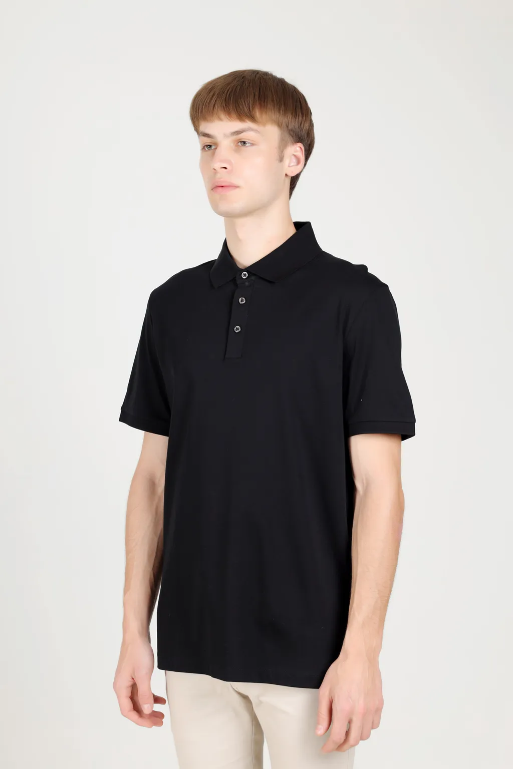 HUGO BOSS Men Regular Fit Polo Shirt in Black Italian Interlock Cotton 3