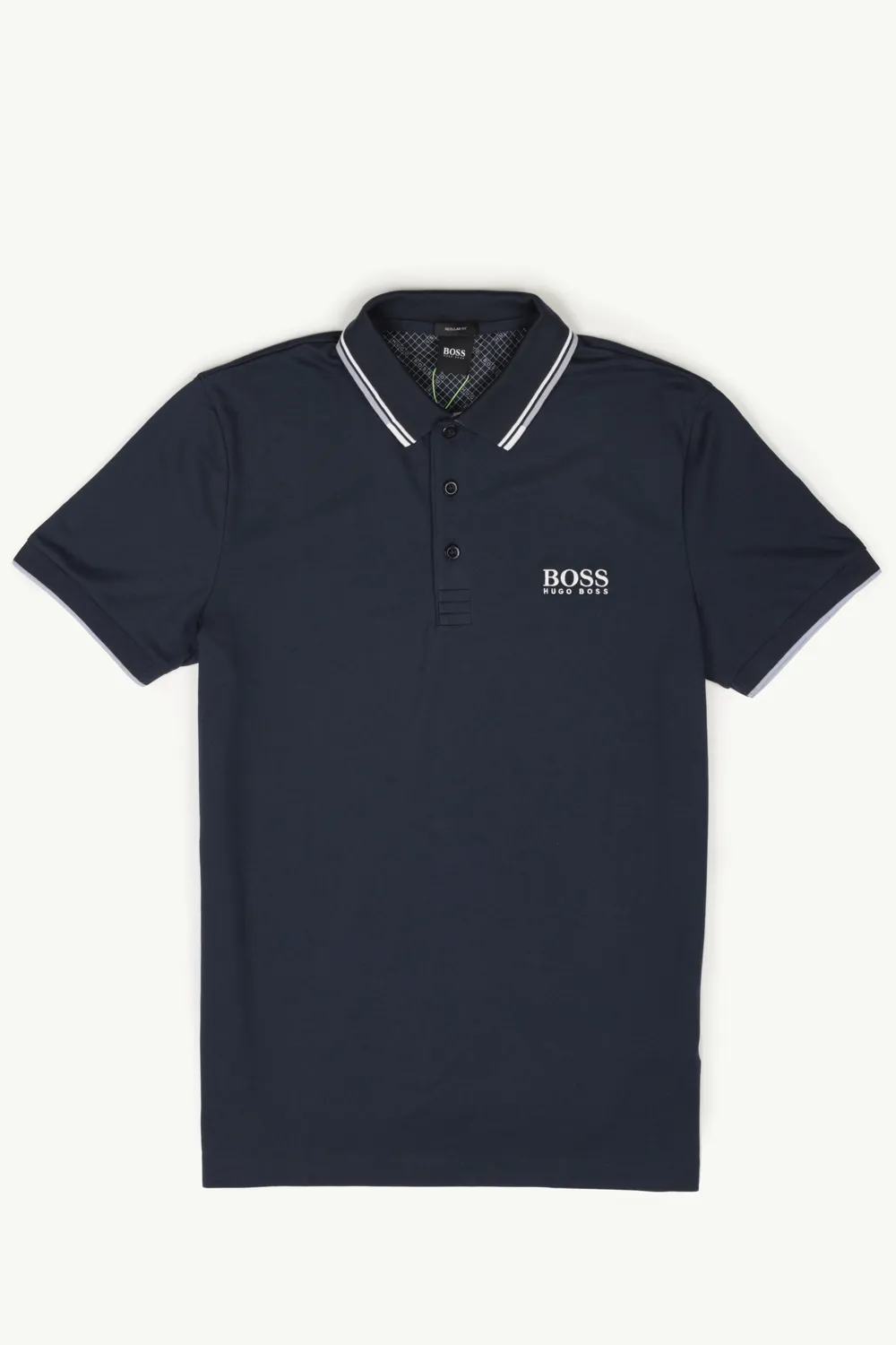 HUGO BOSS Men Regular Fit Active-Stretch Golf Polo Shirt in Dark Blue/White with S.Cafe 0