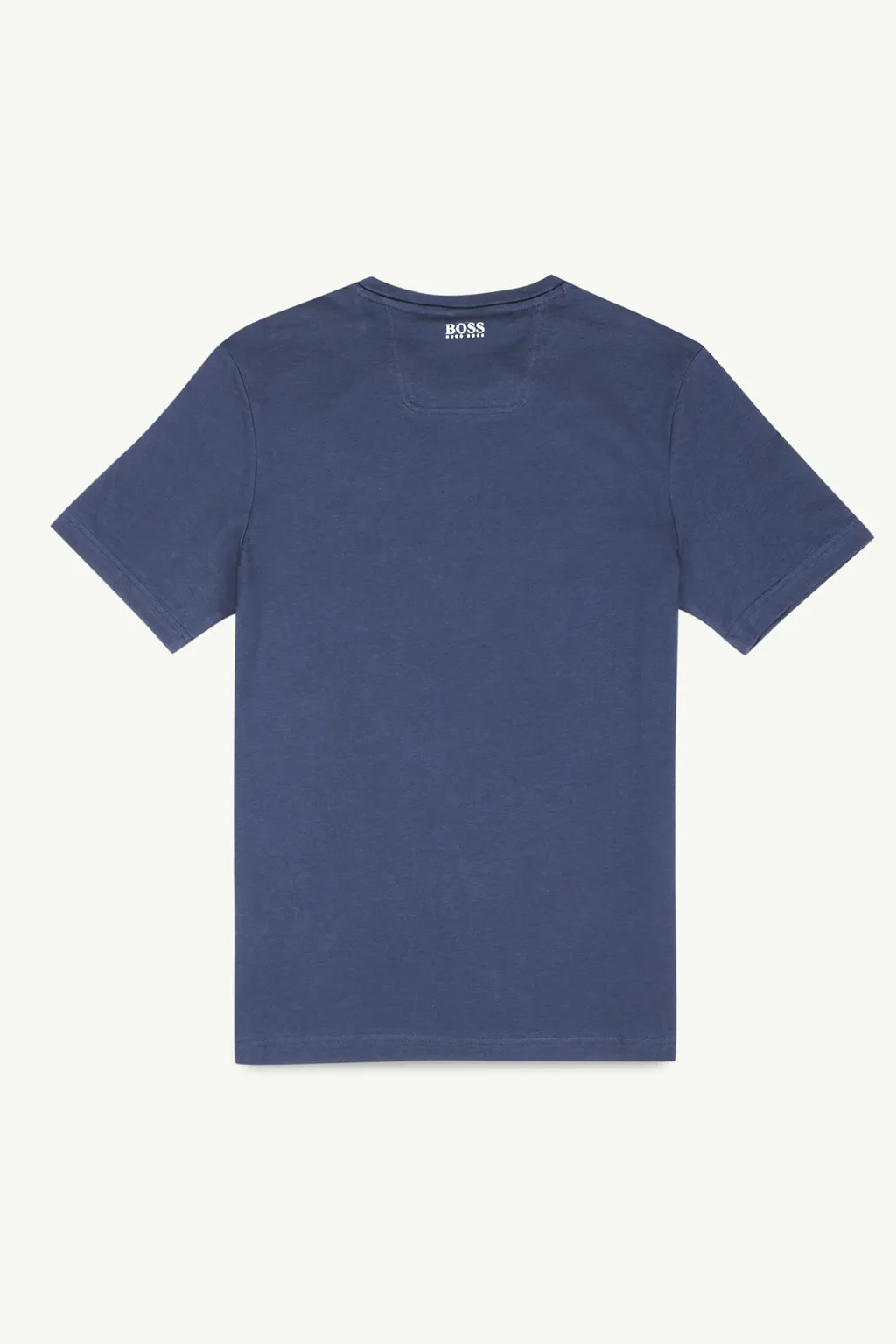 HUGO BOSS Men Botanical Logo Regular Fit T-Shirt in Dark Blue Cotton Jersey 1