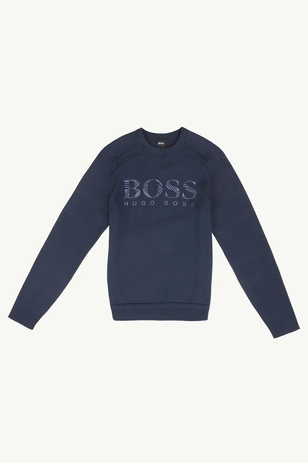 HUGO BOSS Men Rimond Decorative Reflective Logo Relaxed Fit Sweater in Dark Blue 0