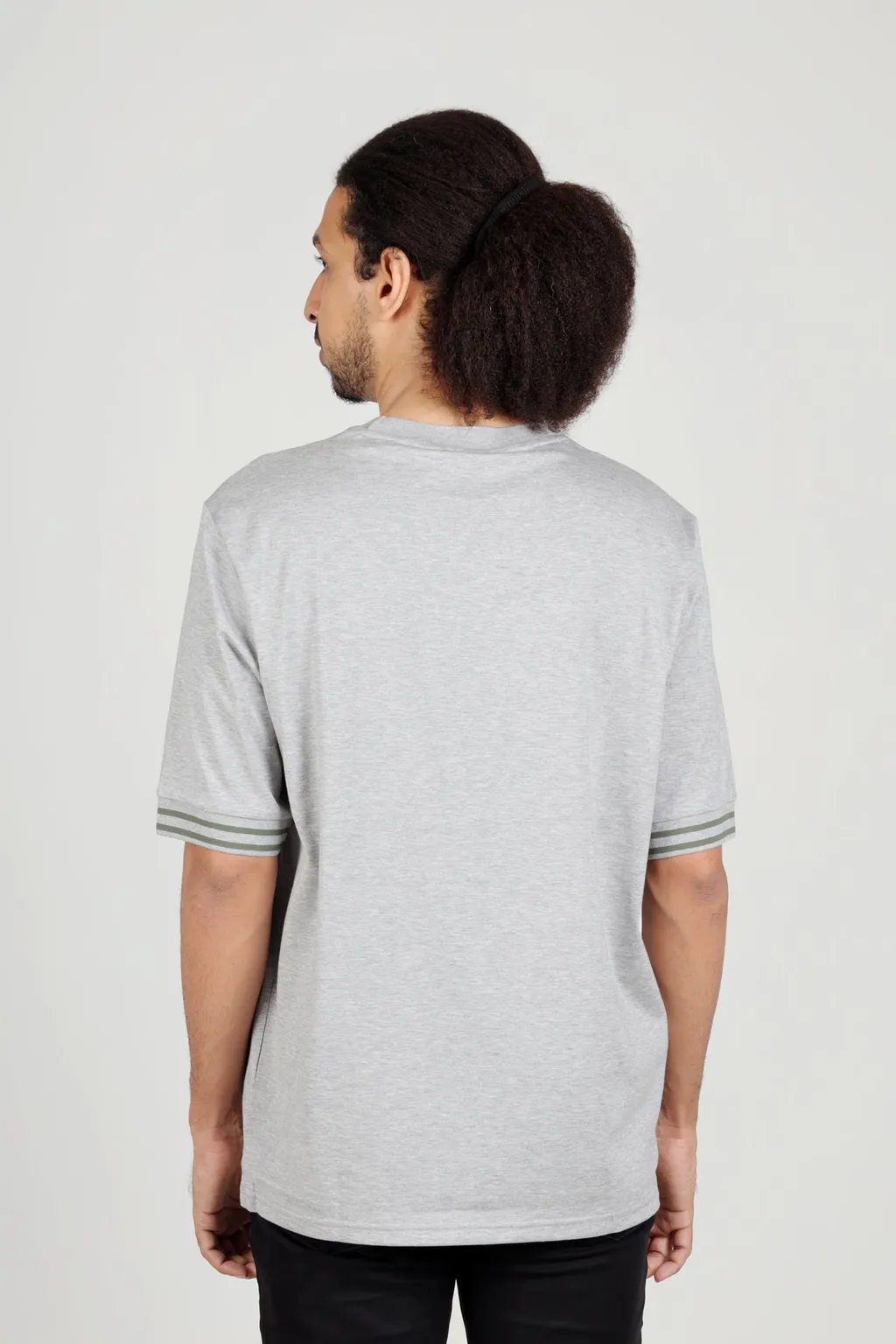 HUGO BOSS Men Temixo Confort Fit T-Shirt in Silver Melange-Cotton with Printed & Embroidered Logo 2
