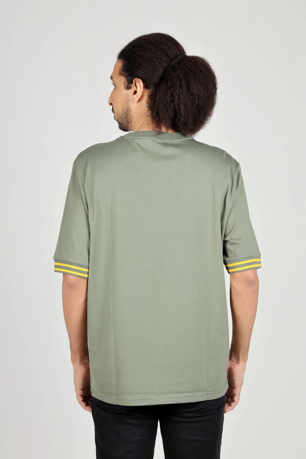 HUGO BOSS Men Temixo Confort Fit T-Shirt in Light Green Melange-Cotton with Printed & Embroidered Logo 2