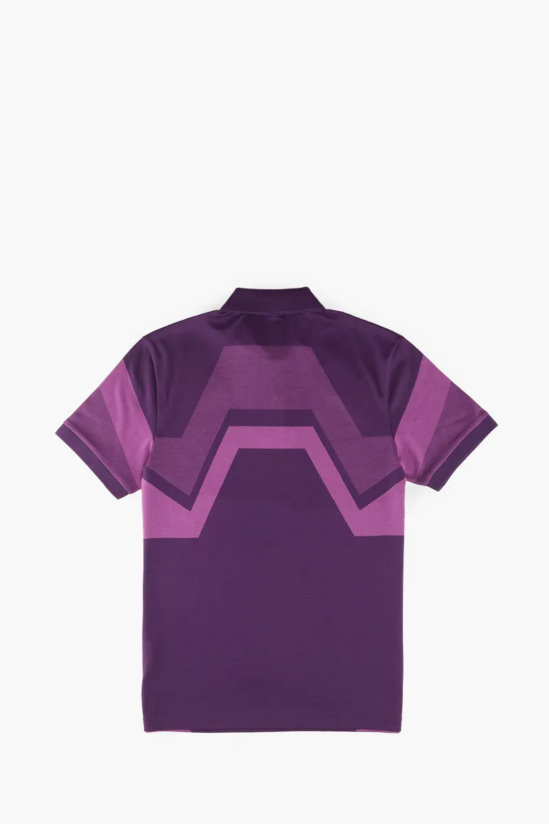 HUGO BOSS Men Jacquard Pattern Slim Fit Polo Shirt in Dark Purple Multicolor 1