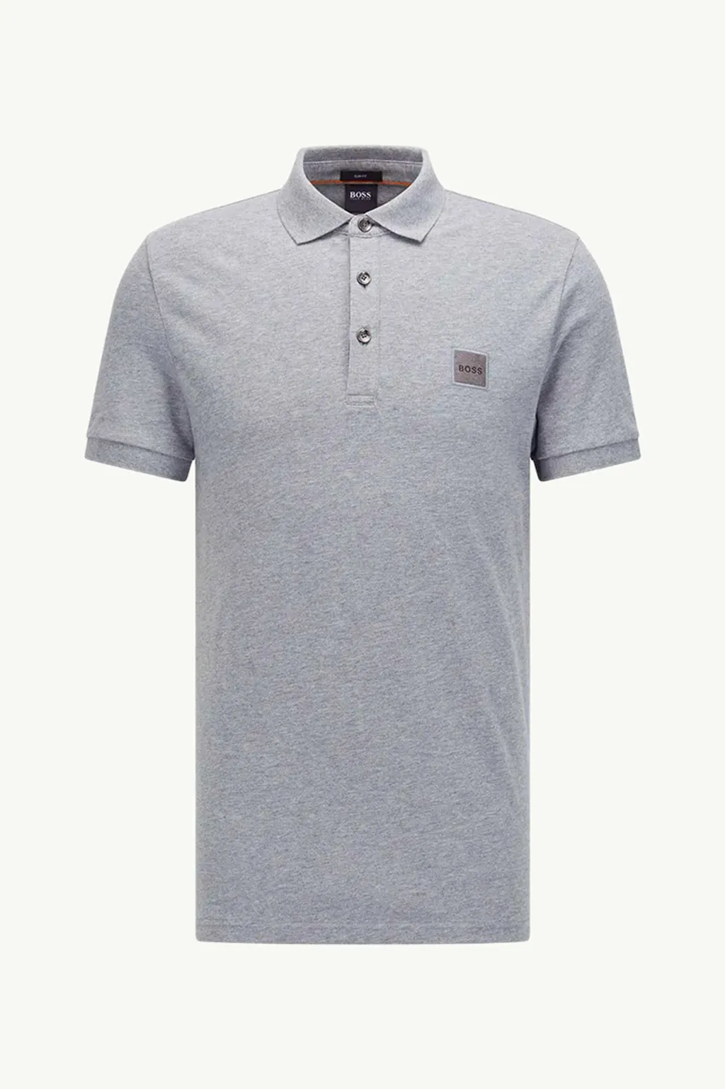 HUGO BOSS Men Passenger 1 Slim Fit Polo Shirt in Grey Stretch-Cotton Pique 0