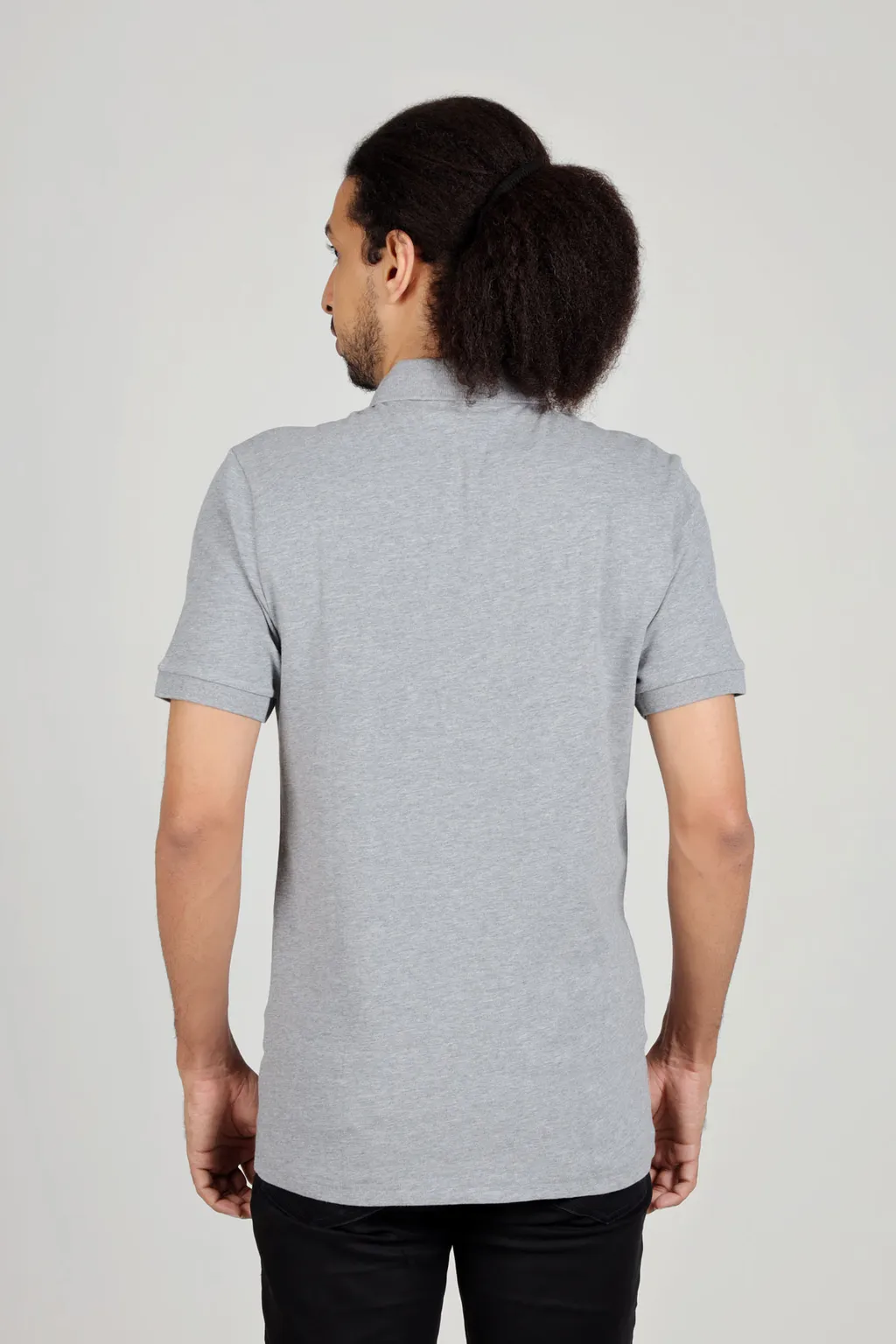 HUGO BOSS Men Passenger 1 Slim Fit Polo Shirt in Grey Stretch-Cotton Pique 2