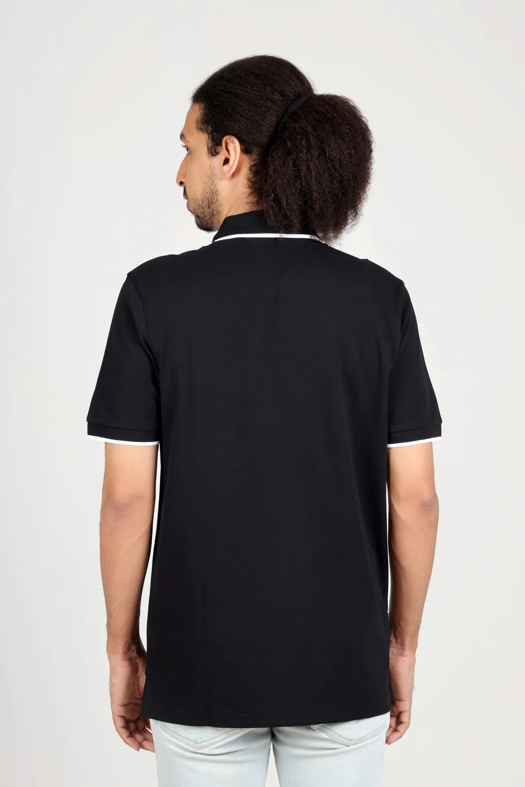 HUGO BOSS Men Parlay 145 Regular Fit Polo Shirt in Black with Tonal Logo 2