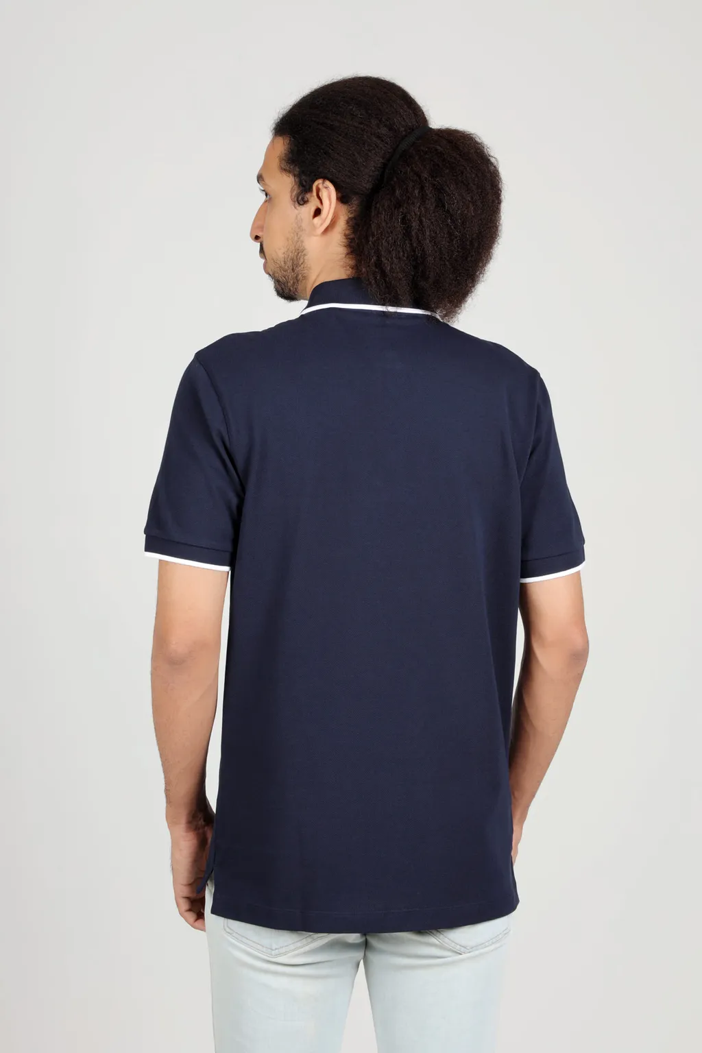 HUGO BOSS Men Parlay 145 Regular Fit Polo Shirt in Dark Blue with Tonal Logo 2