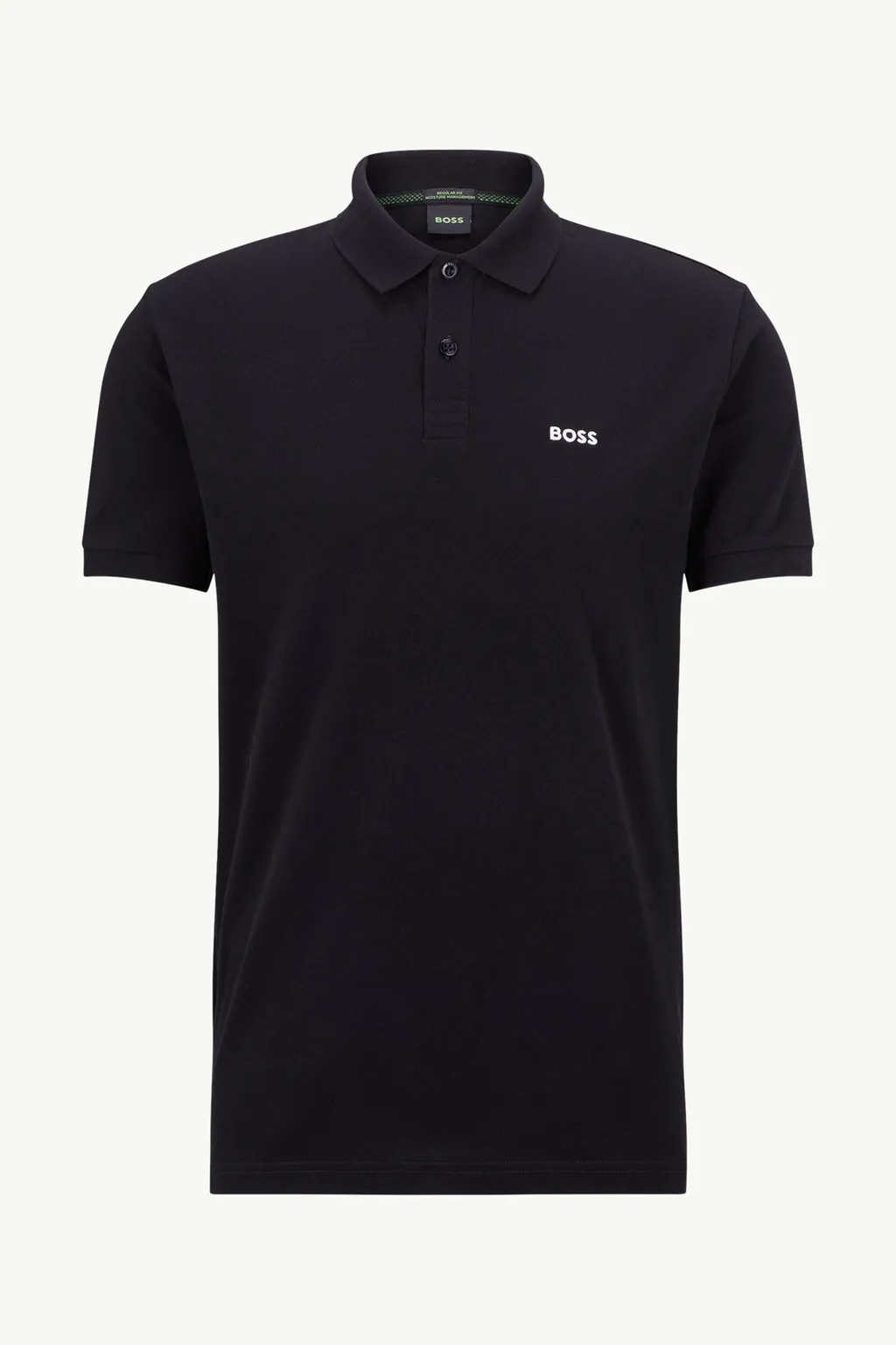 HUGO BOSS Men Piro Regular Fit Polo Shirt in Black Cotton with Embroidered Logo 0