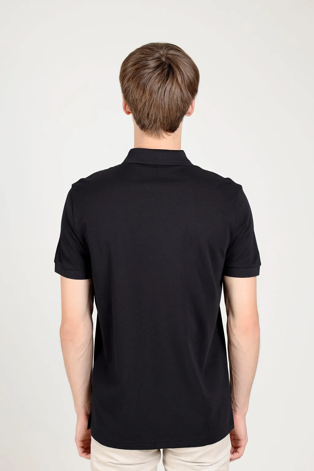 HUGO BOSS Men Piro Regular Fit Polo Shirt in Black Cotton with Embroidered Logo 2