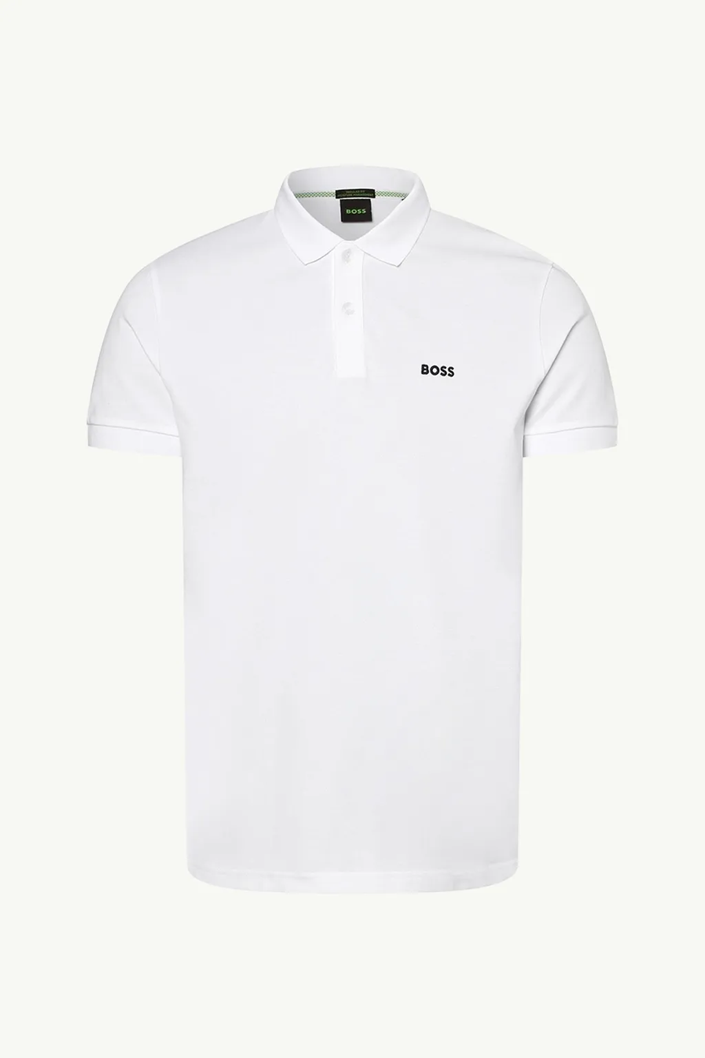 HUGO BOSS Men Piro Regular Fit Polo Shirt in White Cotton with Embroidered Logo 0