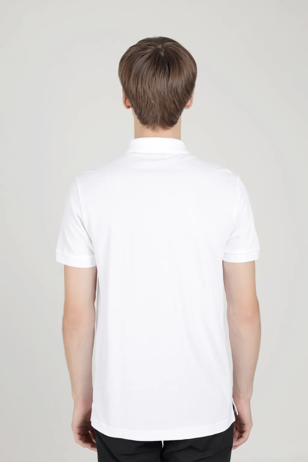HUGO BOSS Men Piro Regular Fit Polo Shirt in White Cotton with Embroidered Logo 2