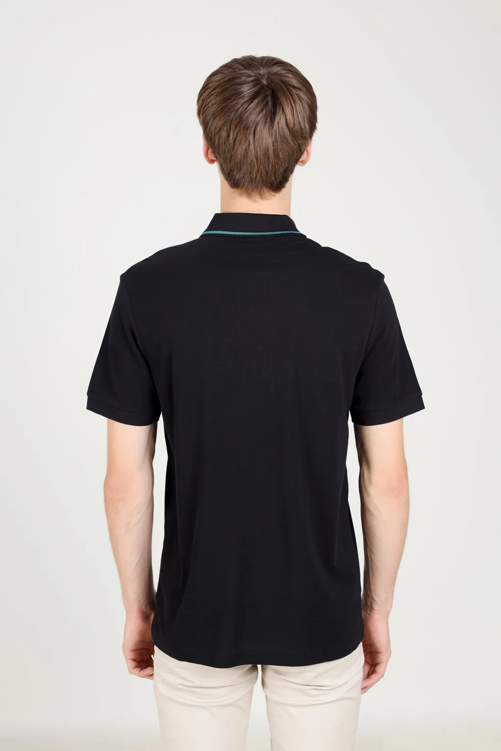 HUGO BOSS Men Tobin_Za Regular Fit Polo Shirt in Black Cotton-Pique with Metallic Logo 2