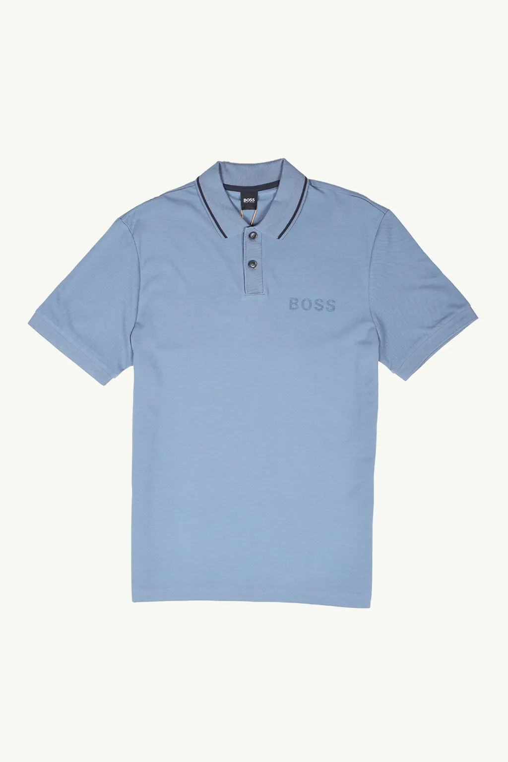 HUGO BOSS Men Tobin_Za Regular Fit Polo Shirt in Blue Cotton-Pique with Metallic Logo 0