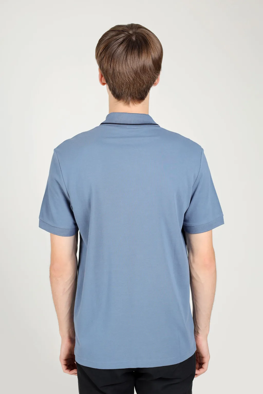 HUGO BOSS Men Tobin_Za Regular Fit Polo Shirt in Blue Cotton-Pique with Metallic Logo 2