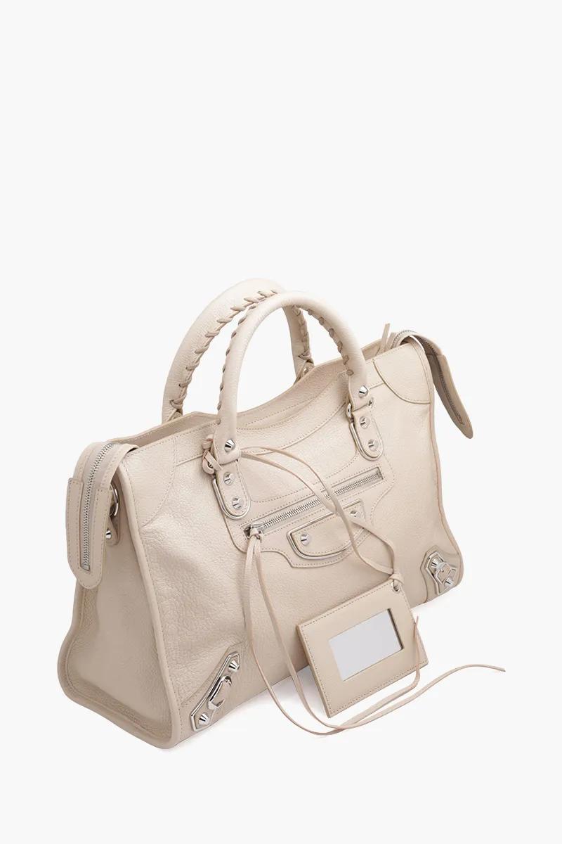 BALENCIAGA Regular Metallic Edge City in Beige Tapioca Cherve (Grained Leather) SHW 2