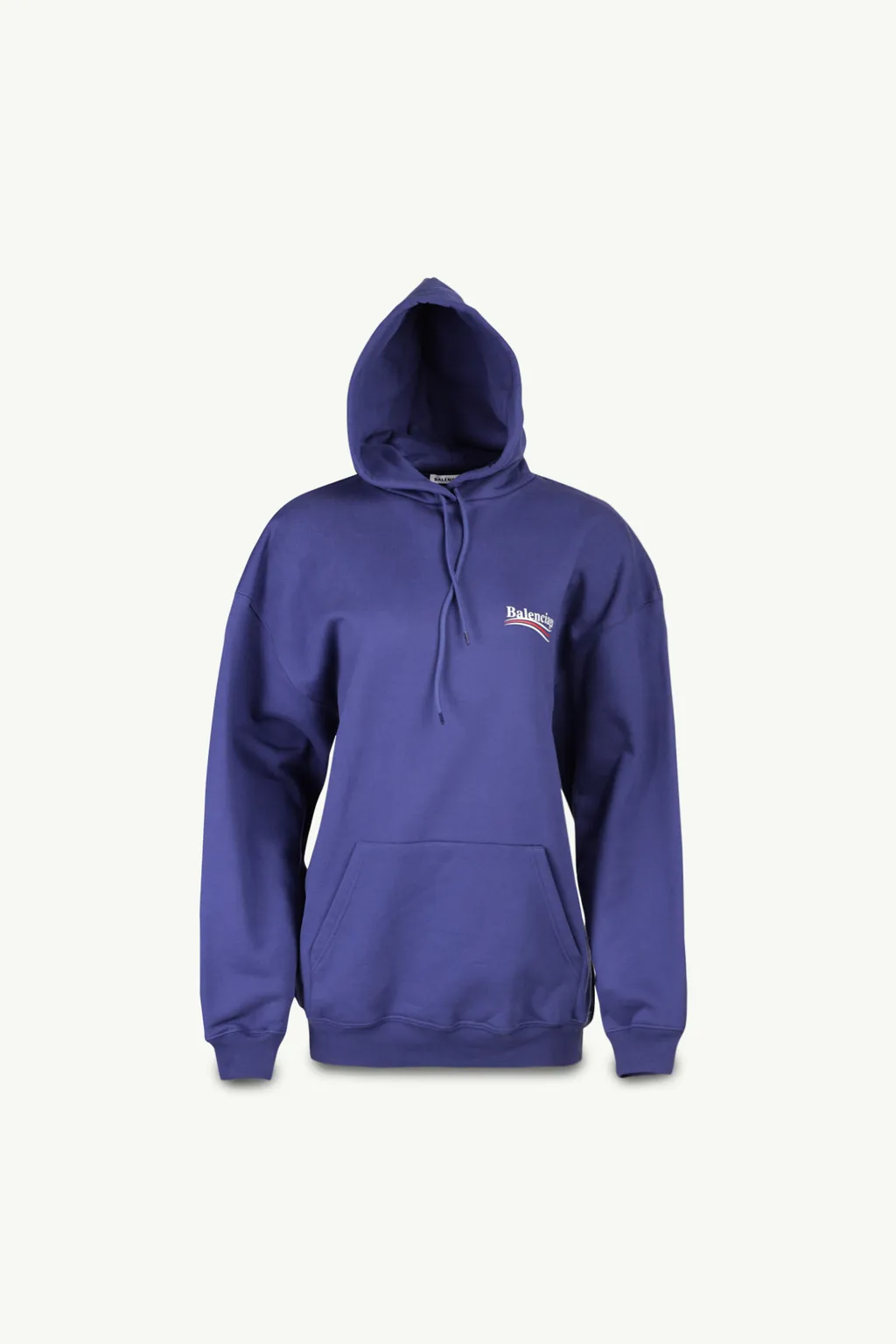 BALENCIAGA Women Medium Political Campaign Logo Sweatshirt in Blue Pacifique 0