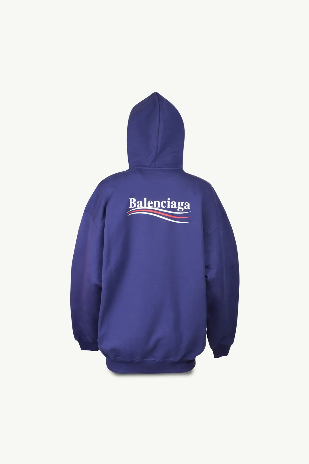 BALENCIAGA Women Medium Political Campaign Logo Sweatshirt in Blue Pacifique 1