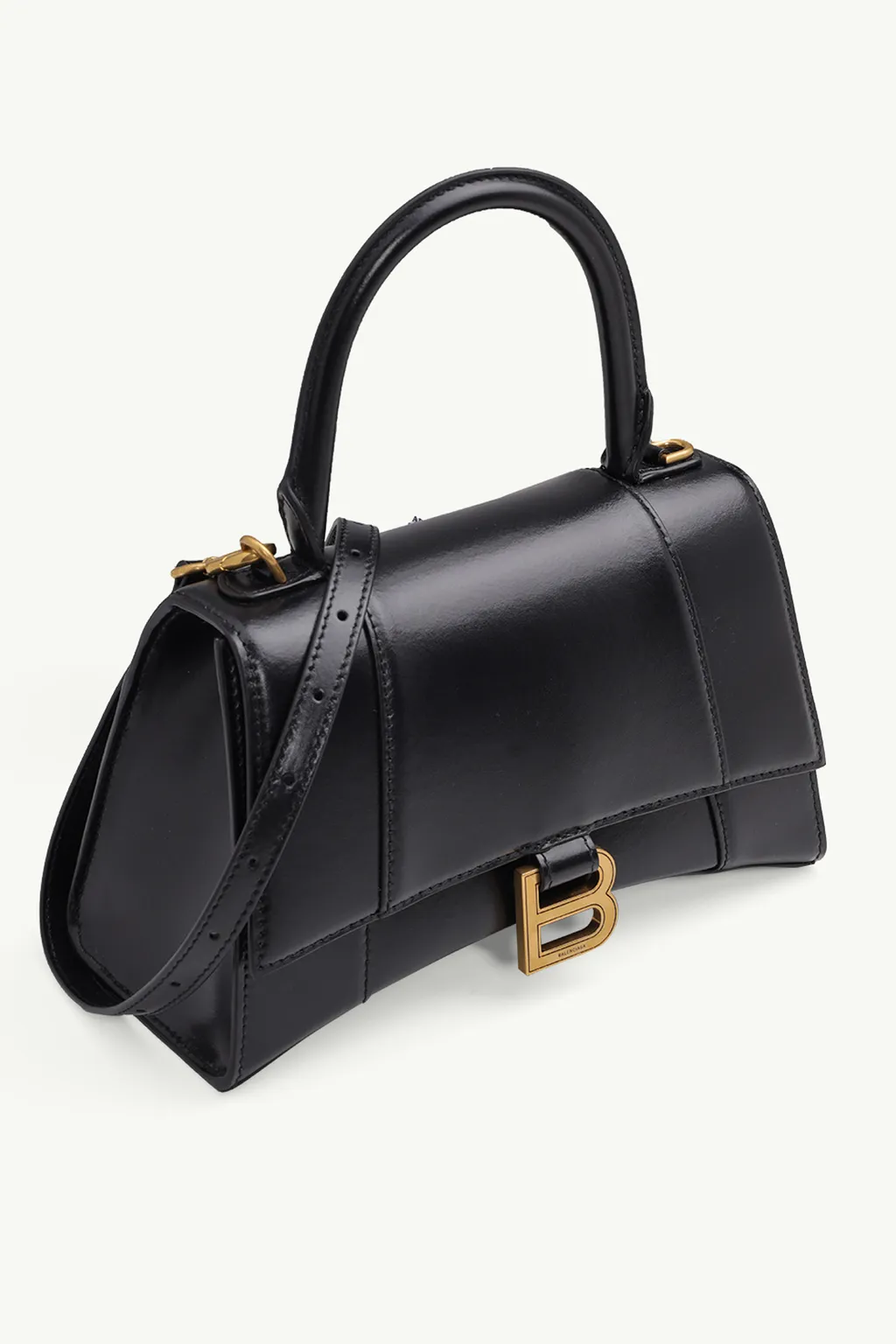 BALENCIAGA Hourglass Top Handle S in Black Shiny GHW 2