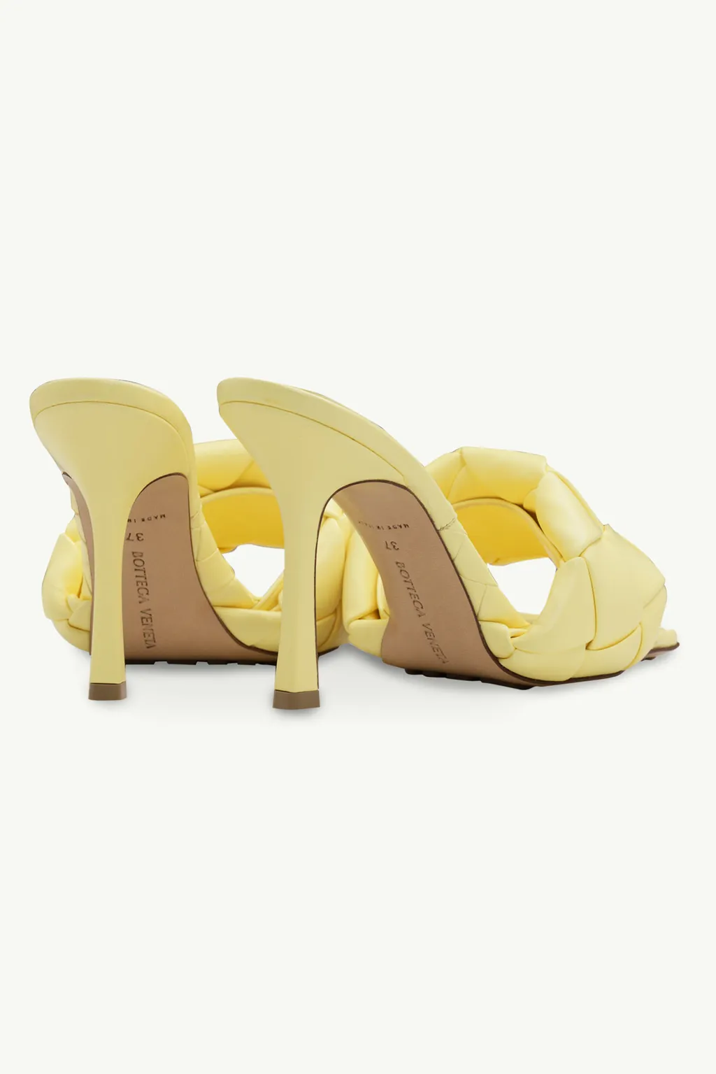 BOTTEGA VENETA BV Lido Woven Mules Sandals 90mm in Lemonade 2