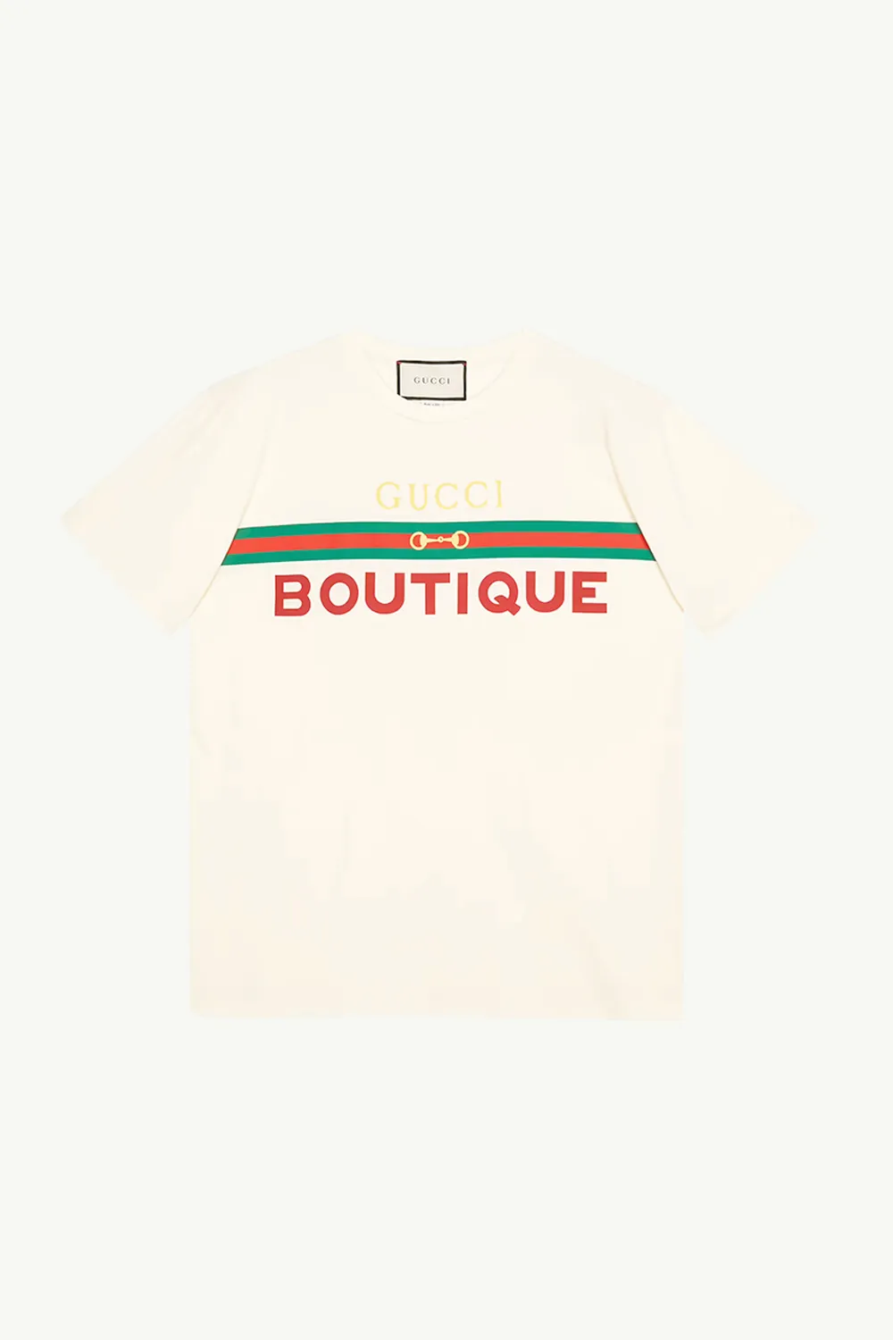 GUCCI Women Gucci Boutique Print Oversize T-Shirt in Off White Cotton 0