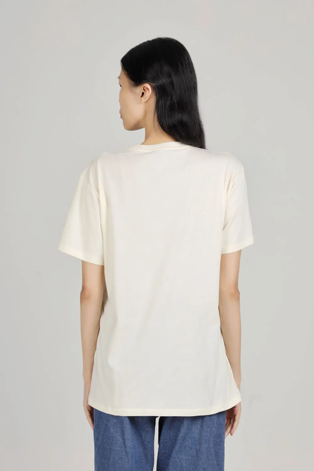 GUCCI Women Gucci Boutique Print Oversize T-Shirt in Off White Cotton 2