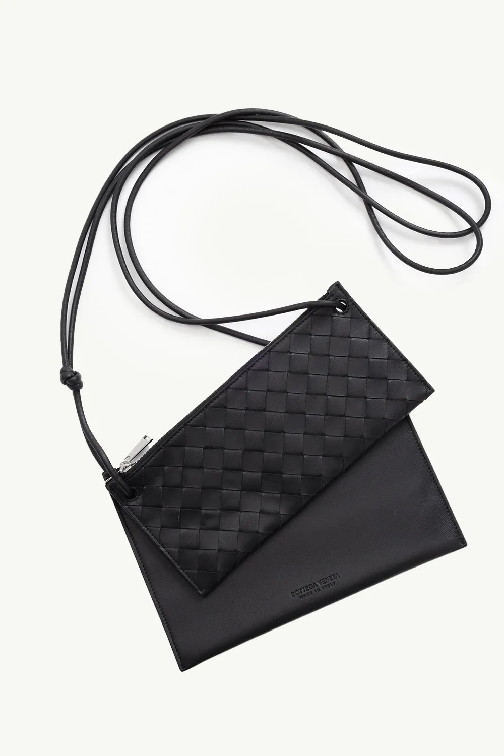 BOTTEGA VENETA Intrecciato Double Pouch Shoulder Bag in Black 3
