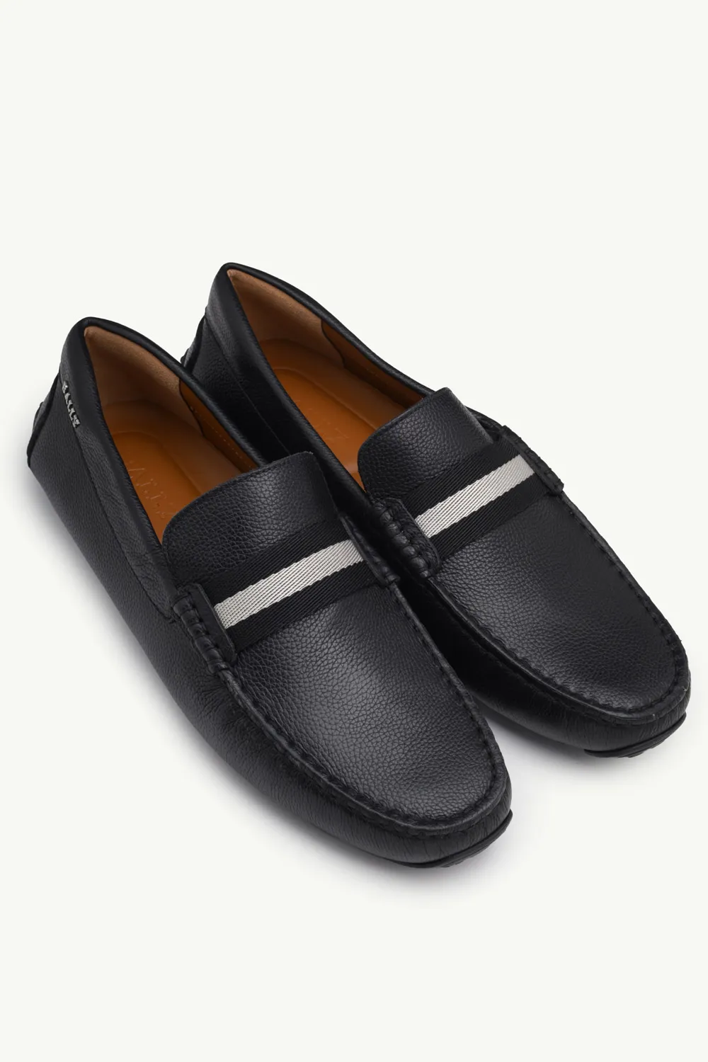 BALLY Men Driver Pearce Loafers in Black with Trainspotting Stripe 1
