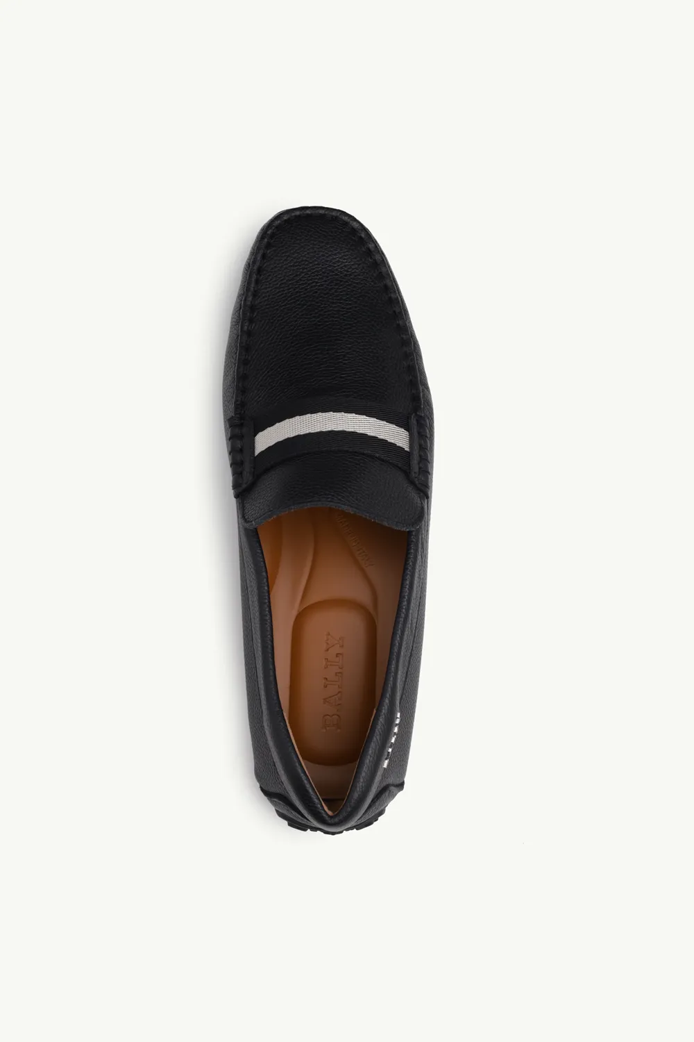 BALLY Men Driver Pearce Loafers in Black with Trainspotting Stripe 3