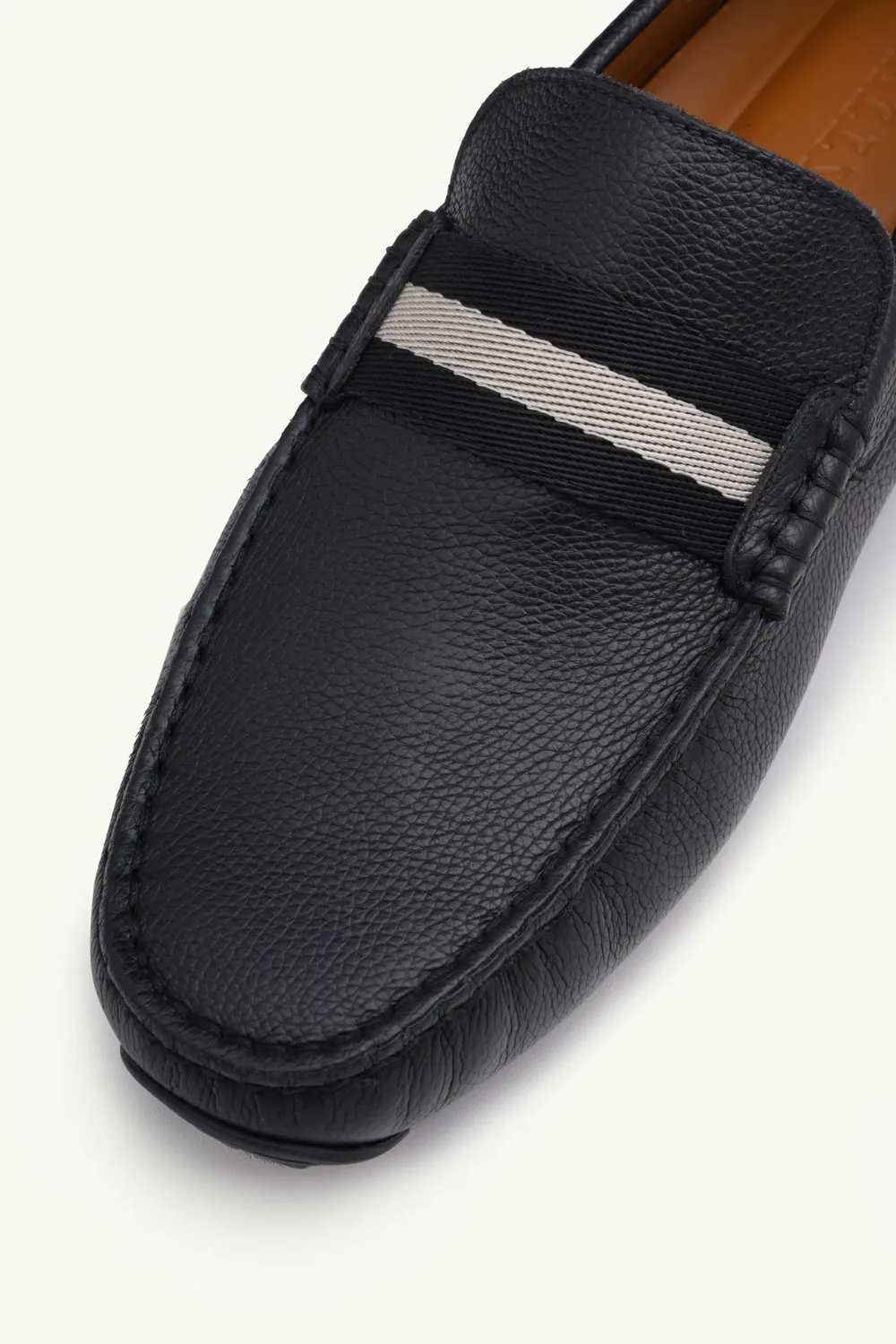 BALLY Men Driver Pearce Loafers in Black with Trainspotting Stripe 4