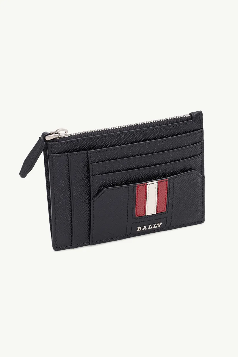 BALLY Torck Zipper Card Holder in Black Bovine Leather 2