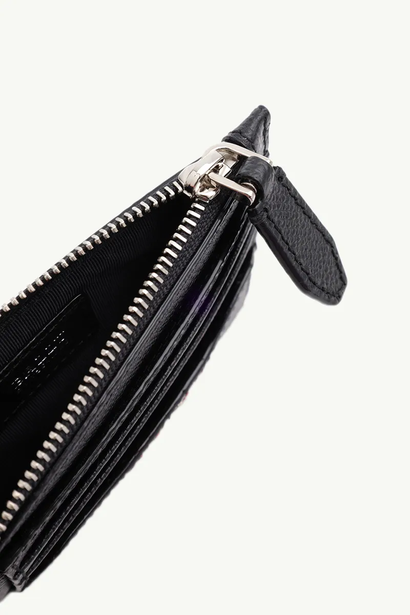 BALLY Torck Zipper Card Holder in Black Bovine Leather 3