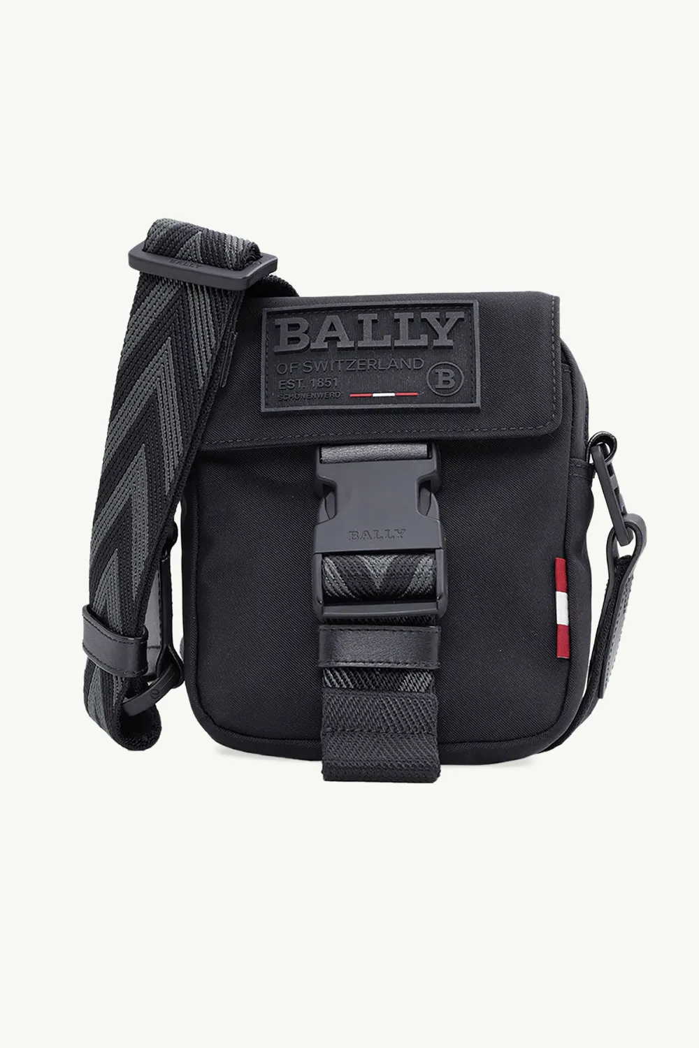 BALLY Men Rady Crossbody Bag in Grey Nylon 0
