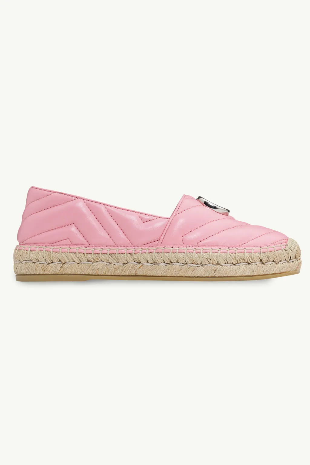 GUCCI Women GG Matelasse Espadrilles in Pastel Pink SHW 0