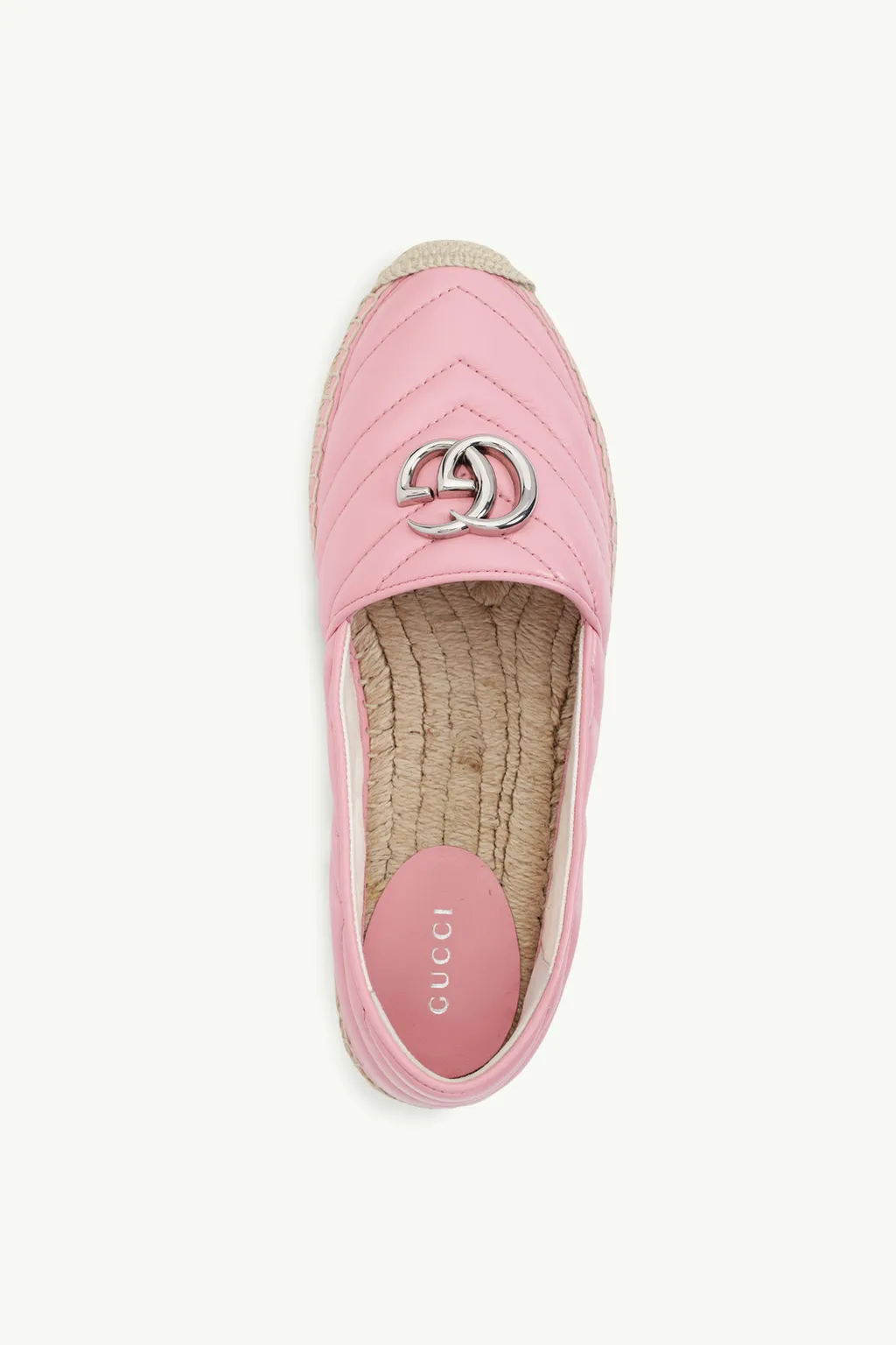 GUCCI Women GG Matelasse Espadrilles in Pastel Pink SHW 3