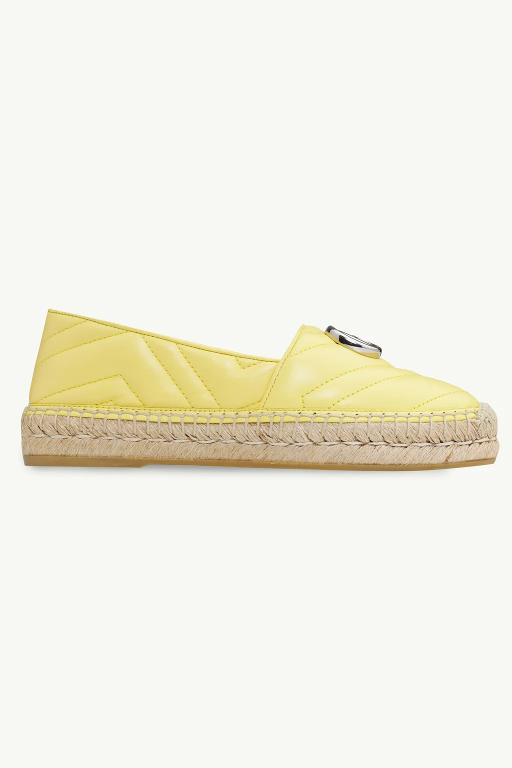 GUCCI Women GG Matelasse Espadrilles in Pastel Yellow SHW 0