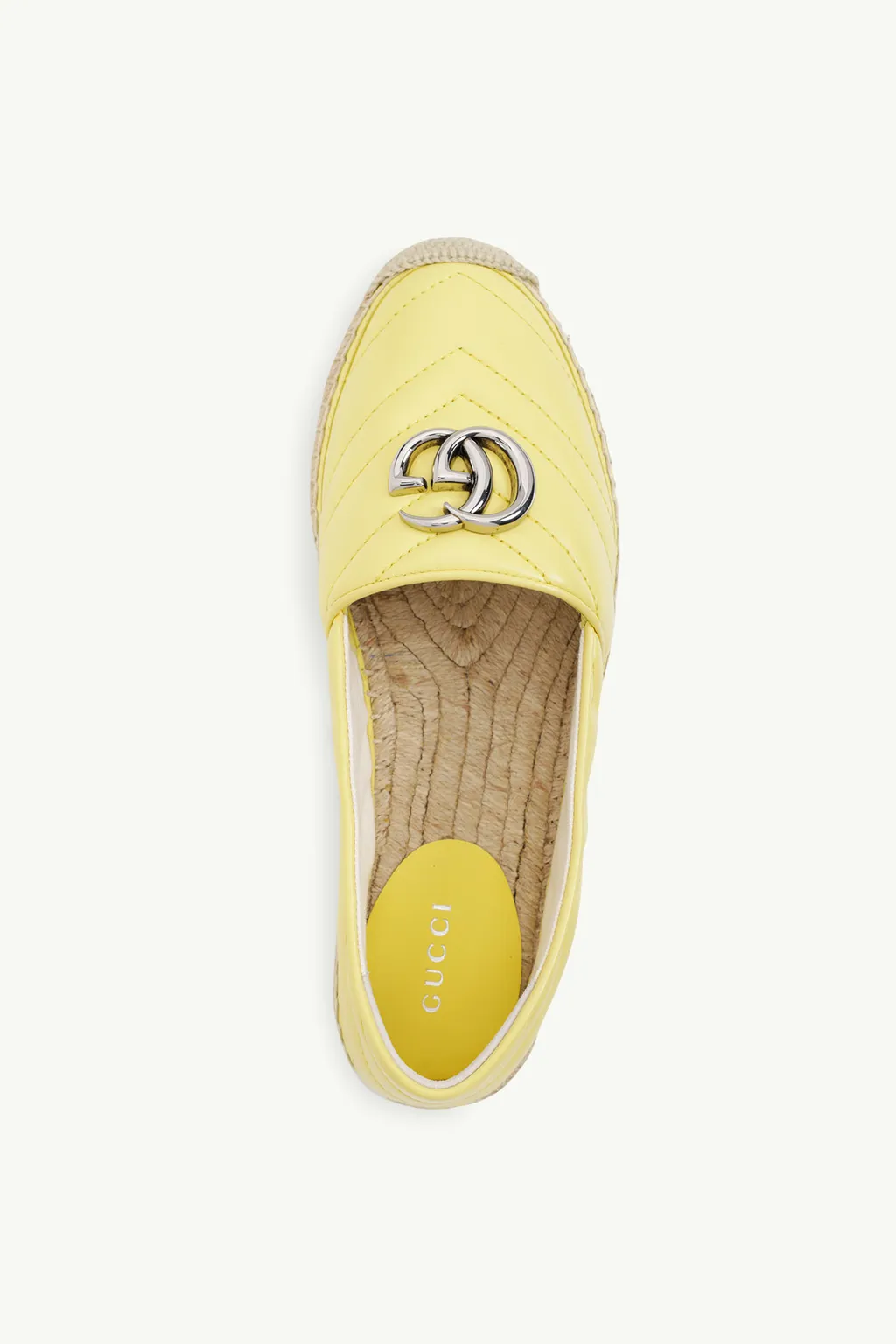 GUCCI Women GG Matelasse Espadrilles in Pastel Yellow SHW 3