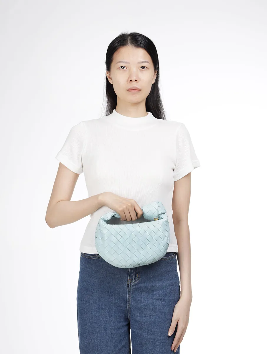 BOTTEGA VENETA Mini BV Jodie Shoulder Bag in Teal Washed 4