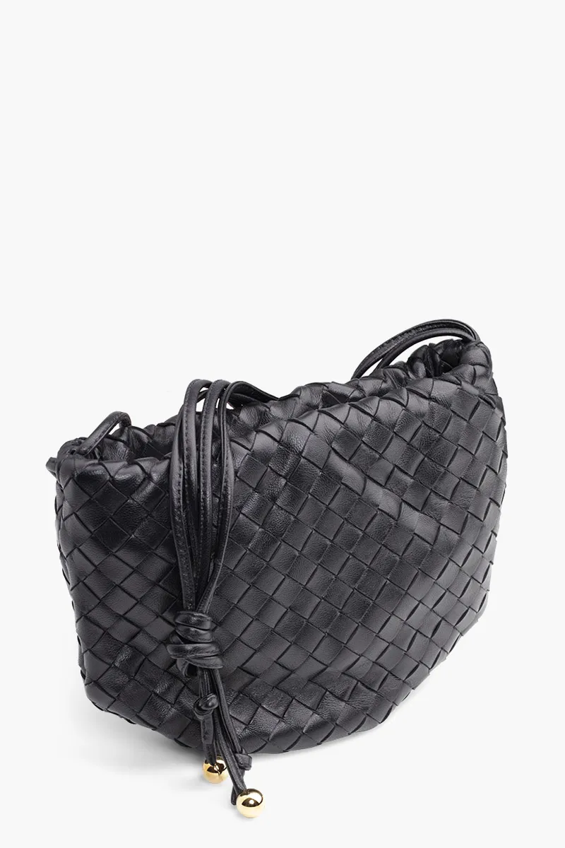 BOTTEGA VENETA Mini Intrecciato Bulb Shoulder Bag in Black 2