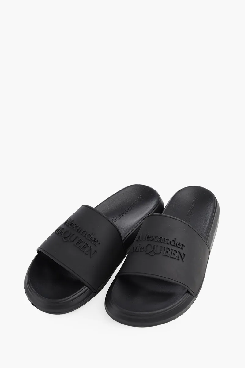 ALEXANDER MCQUEEN Men Signature Pool Oversized Slide in Black 1