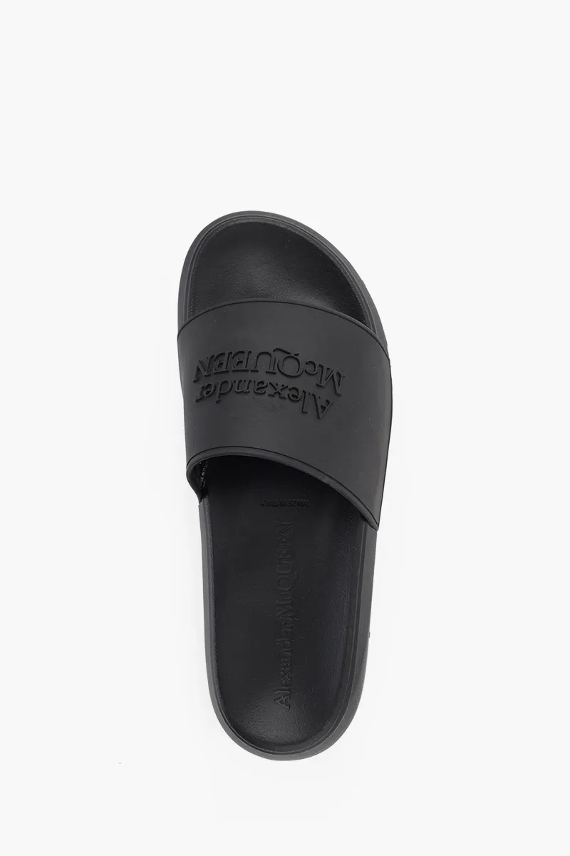 ALEXANDER MCQUEEN Men Signature Pool Oversized Slide in Black 3