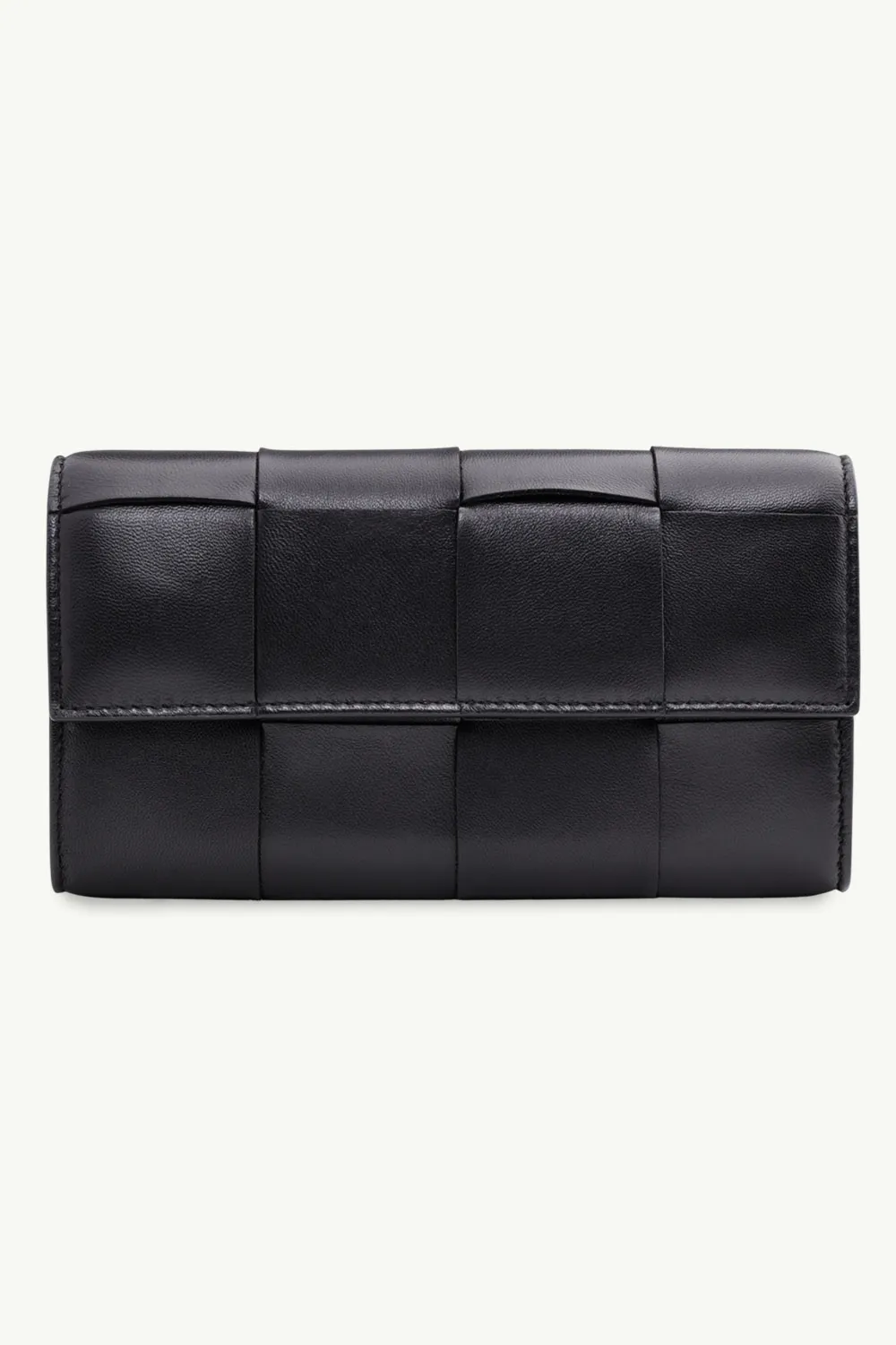 BOTTEGA VENETA Intreccio Flap Continental Wallet in Black 0