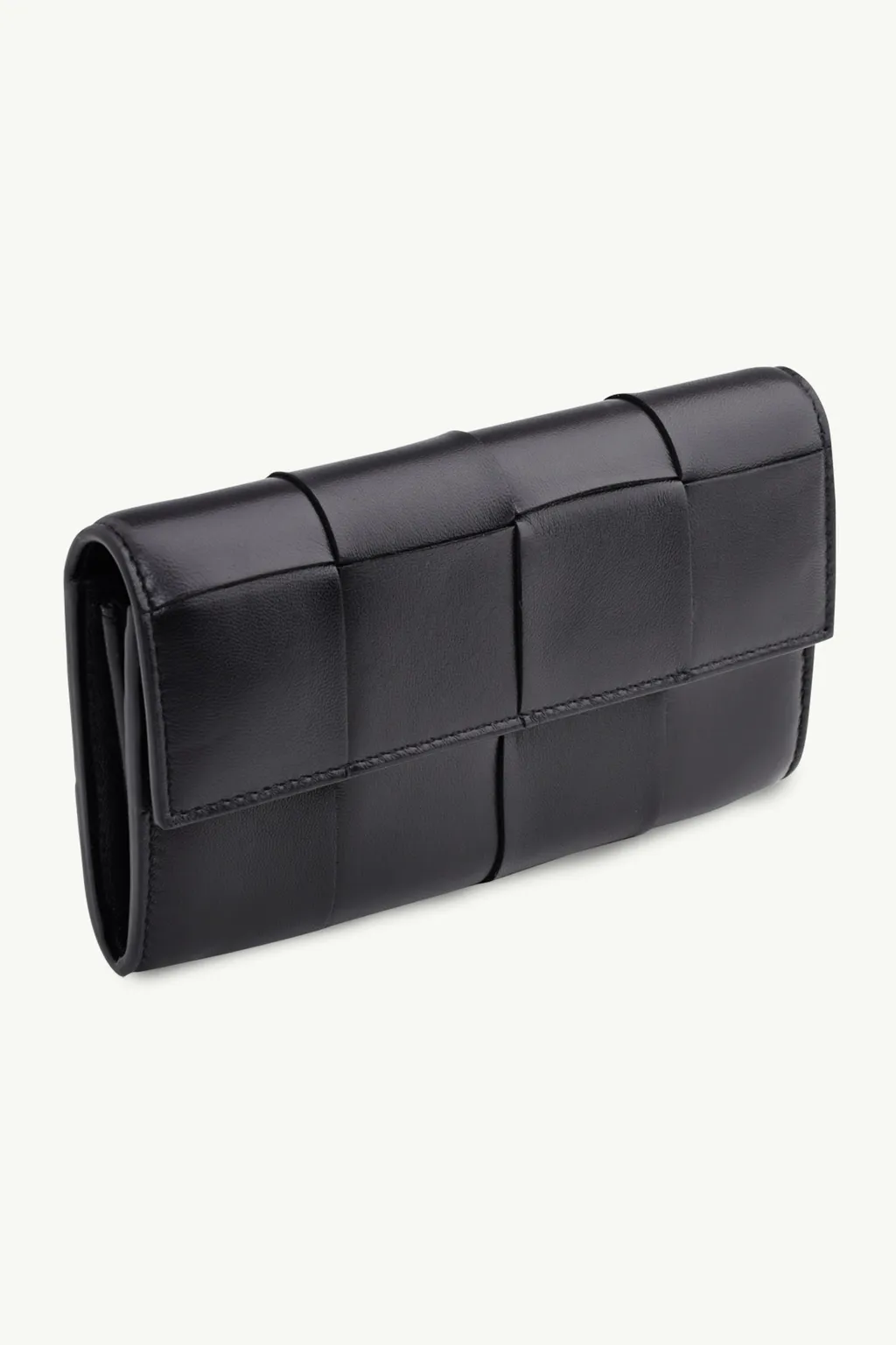 BOTTEGA VENETA Intreccio Flap Continental Wallet in Black 2