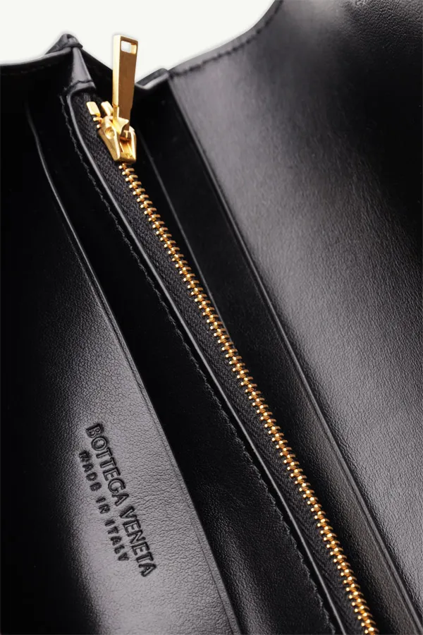 BOTTEGA VENETA Intreccio Flap Continental Wallet in Black 3