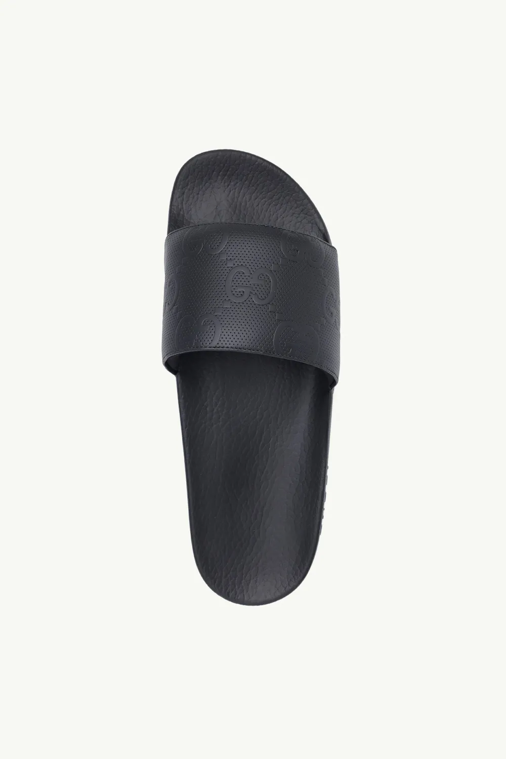 GUCCI Men All Over Logo Motif Slides in Black Demetra 3